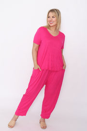 7901 Hi-Low Tee Hot-Pink